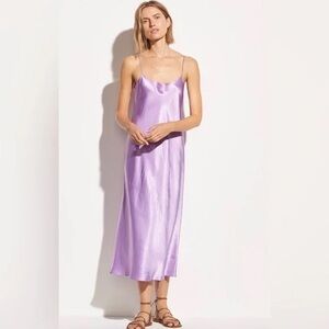Vince Lavender Slip Dress Silk Blend Size L NWT